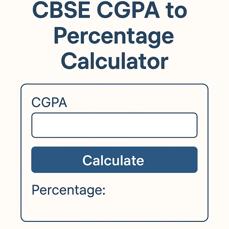 CBSE CGPA to Percentage Calculator
