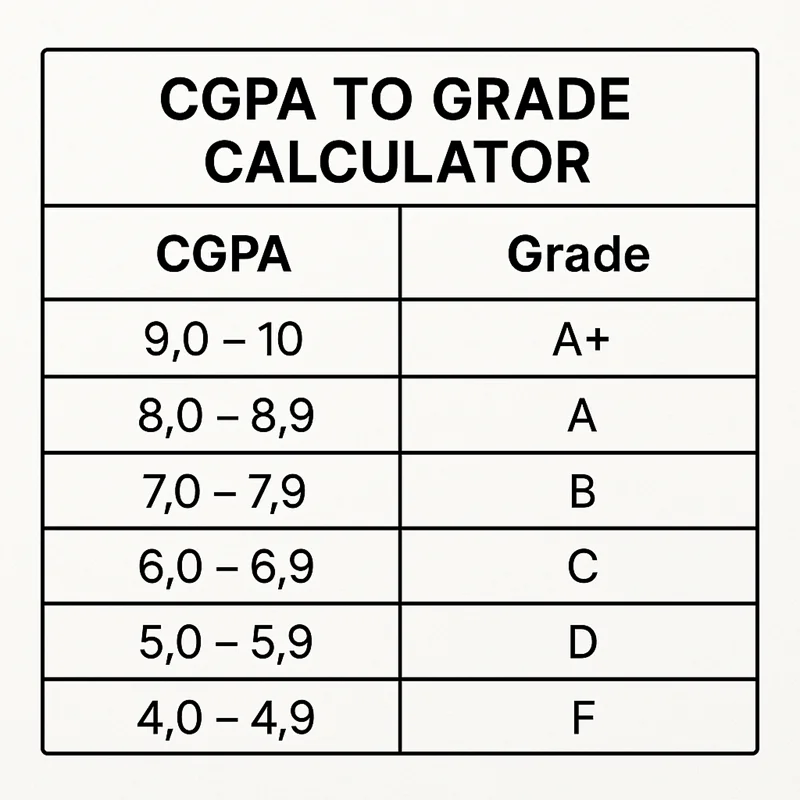 CGPA to Grade Calculator