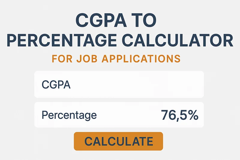 CGPA to Percentage Calculator for Job Applications