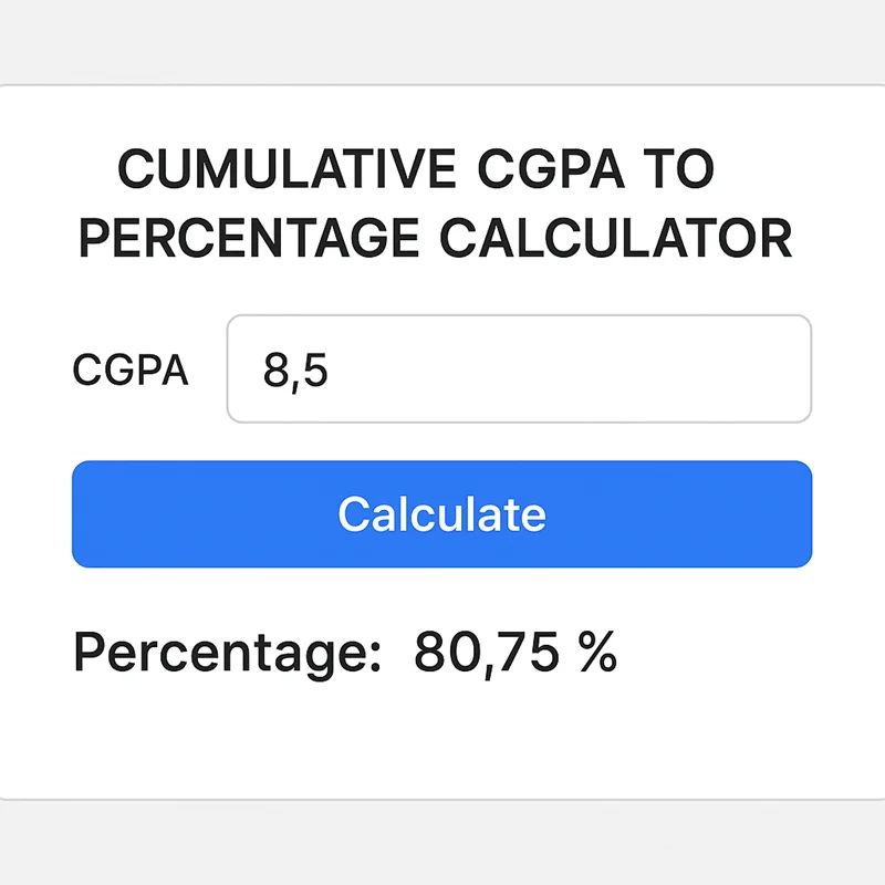 Cumulative CGPA to Percentage Calculator