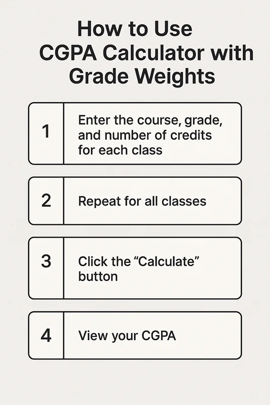 How to use CGPA Calculator with Grade Weights