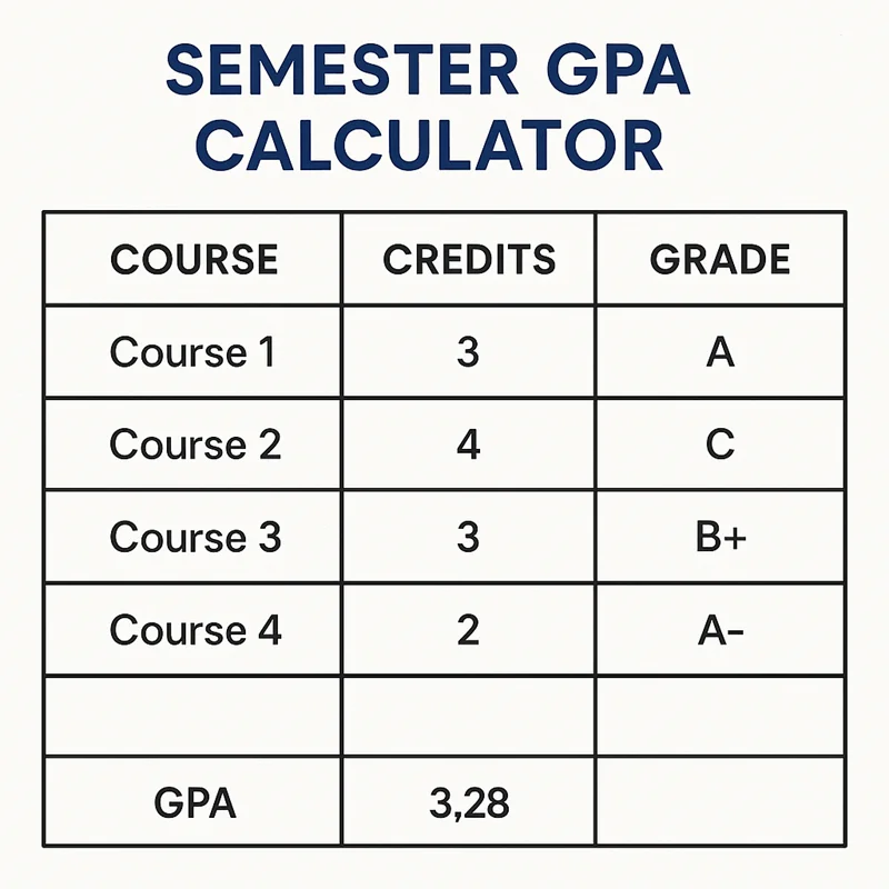 Semester GPA Calculator