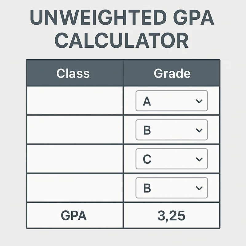 Unweighted GPA Calculator