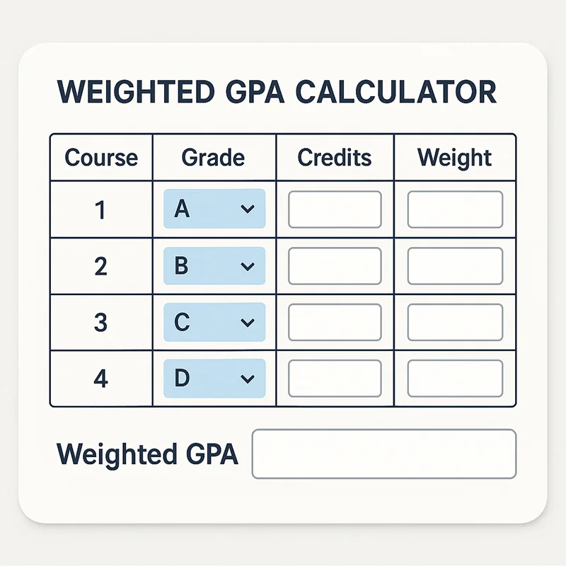 Weighted GPA Calculator