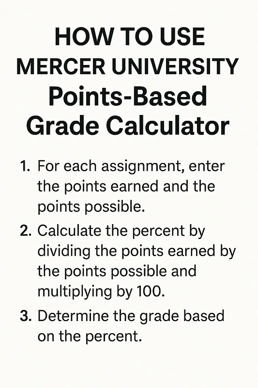 How to Use Mercer University Points-Based Grade Calculator