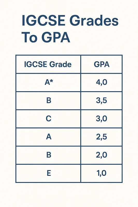 IGCSE Grades To GPA