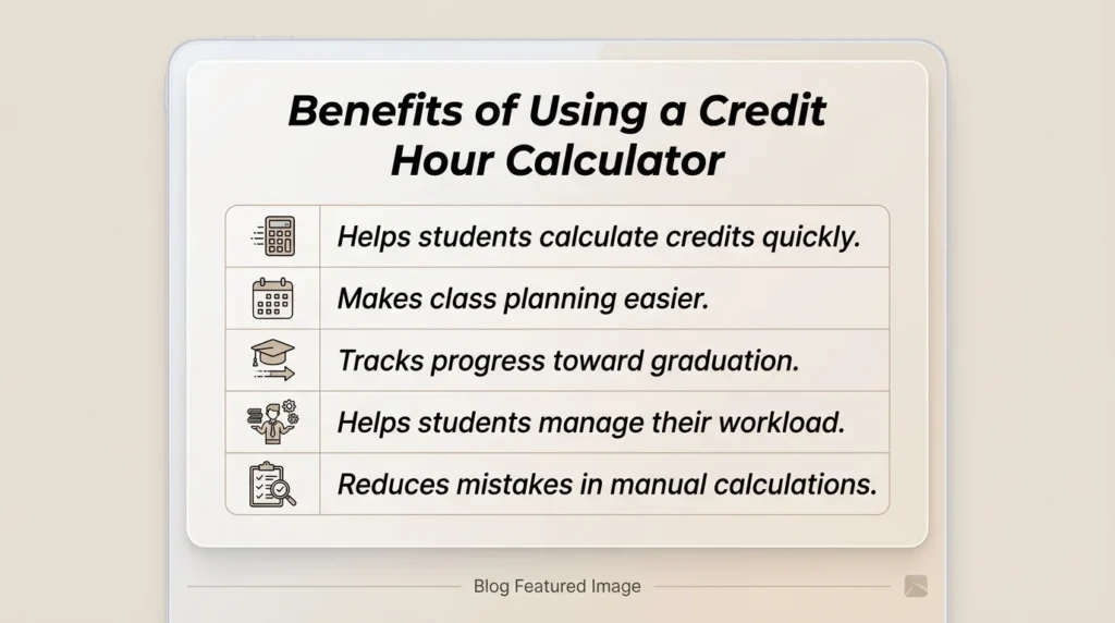 Credit Hour Calculator for calculating semester credits and course workload